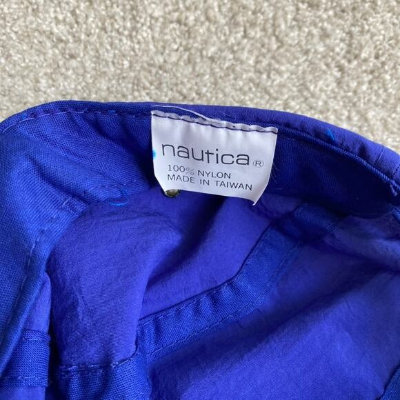 Vintage Nautica Hat Sailing Long Bill 5 Panel Nylon 90s Preppy Summer Outdoor - Picture 2 of 5